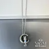 Çelik Zirkon Taşlı Kedili Kolye - Kl0161