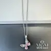 Çelik Zirkon Taşlı Kelebek Kolye - Kl0142