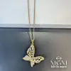 Çelik Zirkon Taşlı Kelebek Kolye - Kl0126