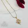 Zirkon Taşlı Zincir : Çelik Çelik Kolye 40+5 Cm - Kl0228