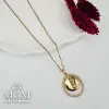 Zirkon Taşlı Zincir : Çelik Çelik Kolye 40+5 Cm - Kl0232