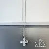 Rodyum Zirkon Taşlı Zincir Çelik Uç Kısmı Pirinç Kolyeler 40 + 5 Cm Uzatma Payı - Kl0132