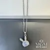 Rodyum Zirkon Taşlı Zincir Çelik Uç Kısmı Pirinç Kolyeler 40 + 5 Cm Uzatma Payı - Kl0135