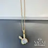 Zirkon Taşlı Zincir Çelik Uç Kısmı Pirinç Kolyeler 40 + 5 Cm Uzatma Payı - Kl0136
