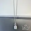 Rodyum Zirkon Taşlı Zincir Çelik Uç Kısmı Pirinç Kolyeler 40 + 5 Cm Uzatma Payı - Kl0134