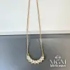 Zirkon Taşlı Zincir Çelik Uç Kısmı Pirinç Kolyeler 40 + 5 Cm Uzatma Payı - Kl0160