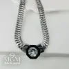 Rodyum Zirkon Taşlı Çelik Çelik Kolye 40+5 Cm - Kl0195