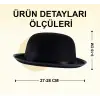 Charlie Chaplin Stil Yetişkin Şapkası – Siyah Melon Parti Şapkası