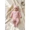 Çiçek Desenli % 100 Pamuk Kız Bebek 4lü Tulum Takımı
