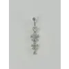 Çiçek Detaylı Sallantılı Göbek Piercing - Pg0054