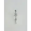 Çiçek Detaylı Sallantılı Göbek Piercing - Pg0106