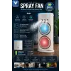 Çift Başlıklı Sprey Fan Nemlendirici Ve Renkli Led Işıklı Beyaz