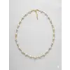 Beyaz Cam İnci  Kolyeler 40+5 Cm  - Kl0305