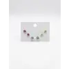 Çok Renkli Tektaş Altılı Küpe