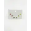 Çok Renkli Tektaş Altılı Küpe