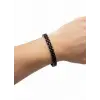 Siyah Çelik  Erkek Çelik Bileklik Boy 21.5 Cm / En 0.6 Mm  - Ebl0074