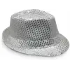 Disko  Gümüş Payetli Fötr Şapka Yetişkin Boy