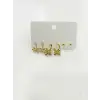 Fiyonk Detaylı Sallantılı Altılı Küpe