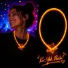 Glow Kolye Neon Fosforlu Işıklı Kolye Turuncu Renk