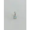 Rodyum Zirkon Taşlı Çelik Göbek - Pg0132