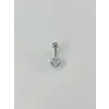 Rodyum Zirkon Taşlı Çelik Göbek - Pg0040