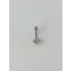 Rodyum Zirkon Taşlı Çelik Göbek Bar Uzunluğu : 13 Mm / Bar Kalınlığı 1.41 Mm /  - Pg0024