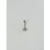 Rodyum Zirkon Taşlı Çelik Göbek Bar Uzunluğu : 13 Mm / Bar Kalınlığı 1.41 Mm /  - Pg0067