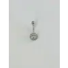 Rodyum Zirkon Taşlı Çelik Göbek Bar Uzunluğu : 13 Mm / Bar Kalınlığı 1.41 Mm /  - Pg0102
