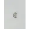 Rodyum Zirkon Taşlı Çelik Göbek Bar Uzunluğu : 13 Mm / Bar Kalınlığı 1.41 Mm /  - Pg0116