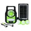 Gold Silver Gs-909 Bluetooth Radyo Usb Güneş Paneli Dahil Solar Enerjili 3 Ampullü Şarjlı Spot Fener