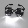 Gözlük Modeli 10x 15x 20x 25x Lens,2led Işıklı,büyüteç