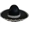 Gümüş Renk Şeritli Meksika Mariachi Latin Şapkası 55 Cm Çocuk