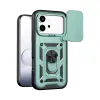 Huawei Honor 600 Pars Lens Yüzüklü Silikon - Yeşil