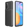 Huawei P Smart 2021 Kılıf Auto Focus Karbon Kapak - Siyah