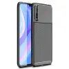 Huawei P Smart S Kılıf Auto Focus Karbon Kapak - Siyah