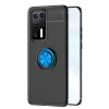 Huawei P40 Kılıf Range Yüzüklü Silikon - Siyah-mavi