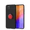 Huawei Y5p Kılıf Range Yüzüklü Silikon - Siyah-kırmızı
