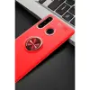 Huawei Y6p Kılıf Range Yüzüklü Silikon - Kırmızı