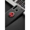Huawei Y6p Kılıf Range Yüzüklü Silikon - Siyah-kırmızı