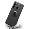 Huawei Y6p Kılıf Range Yüzüklü Silikon - Siyah-kırmızı