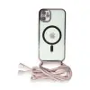 İphone 11 Kılıf Divo Lazer Askılı Magsafe Kapak - Pembe