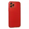 İphone 11 Pro Max Kılıf Coco Deri Silikon Kapak - Kırmızı