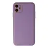 İphone 12 Kılıf Coco Deri Silikon Kapak - Lila