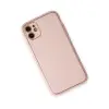 İphone 12 Kılıf Coco Deri Silikon Kapak - Pudra