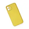 İphone 12 Kılıf Coco Deri Silikon Kapak - Sarı