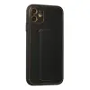 İphone 12 Kılıf Coco Deri Standlı Kapak - Siyah
