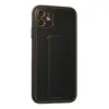 İphone 12 Kılıf Coco Deri Standlı Kapak - Siyah