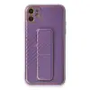 İphone 12 Kılıf Coco Karbon Standlı Kapak - Mor