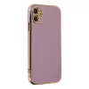 İphone 12 Kılıf Volet Silikon - Mor
