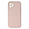 İphone 12 Pro Kılıf Coco Deri Silikon Kapak - Pembe